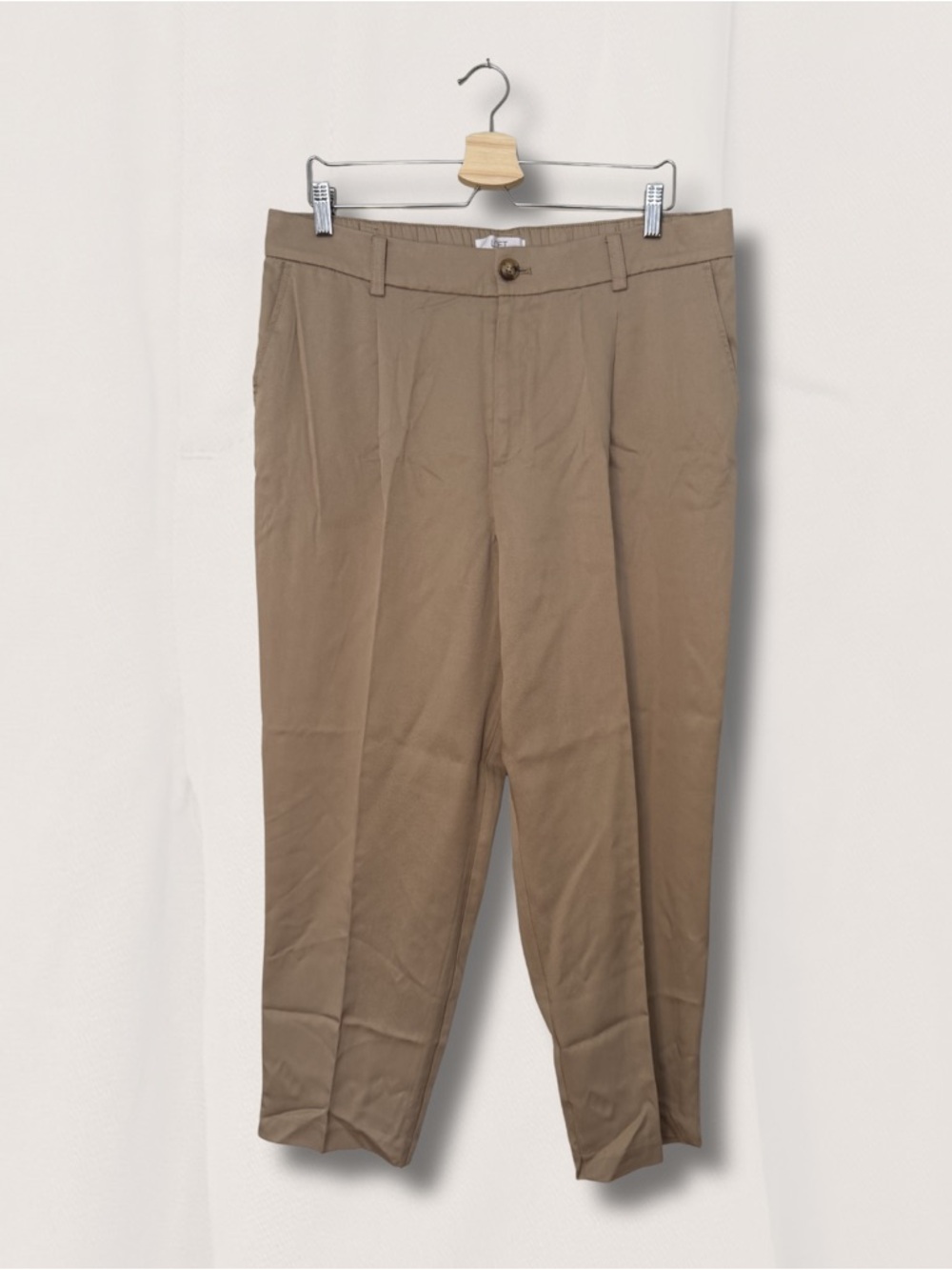 LOFT Tan Straight-Leg Trousers